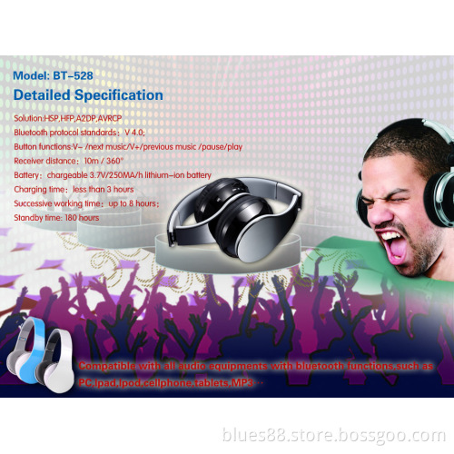 2014 Cheape Bluetooth Headphone with TF Card, FM Function